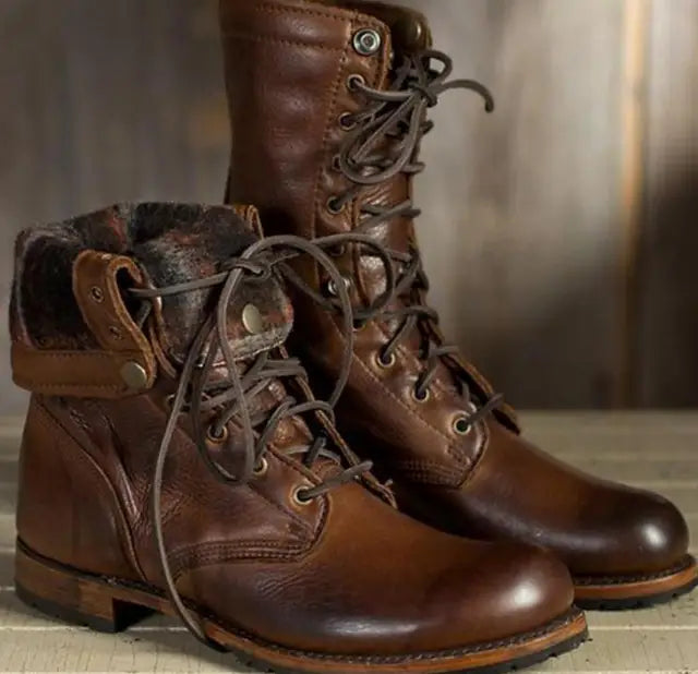 Emma | Combat Style Heritage Winter Lace-Up Boots