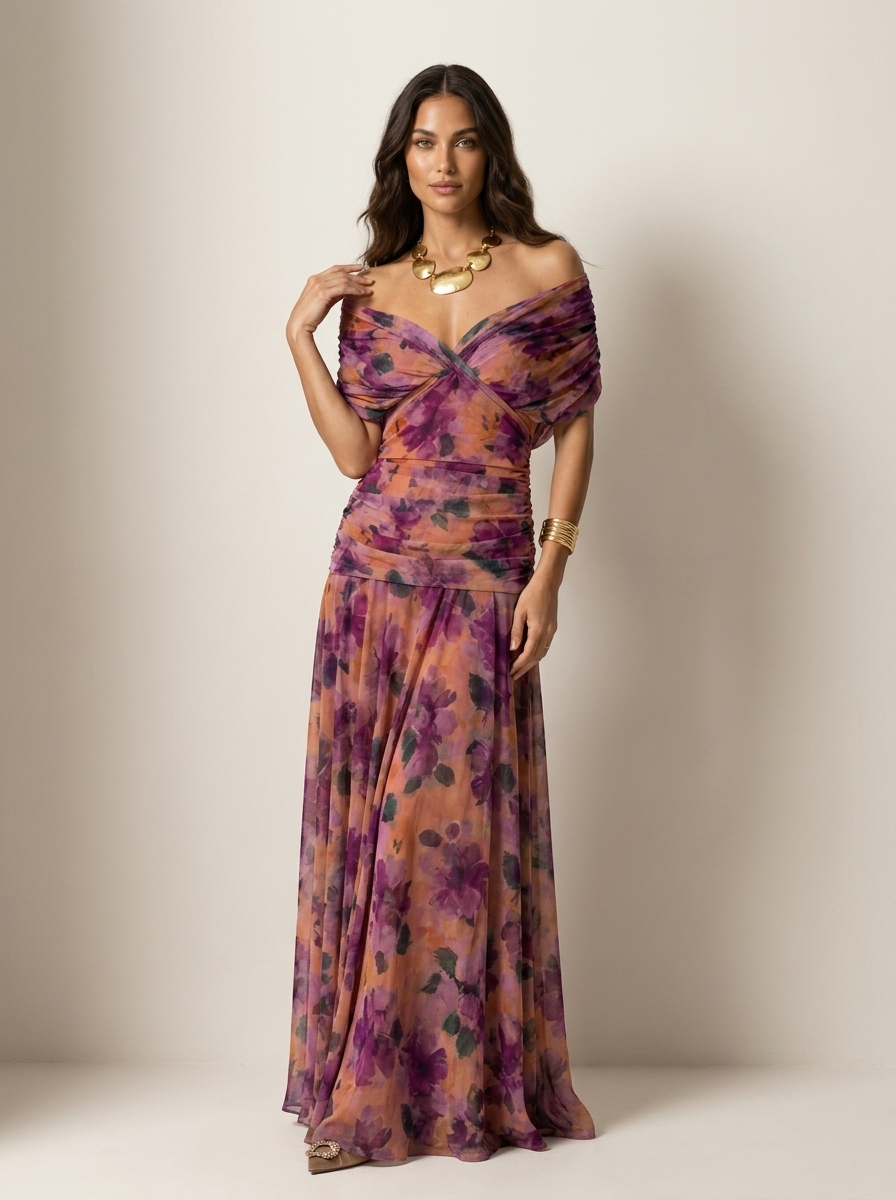 Valentina | Luxe Pleated Maxi Evening Dress