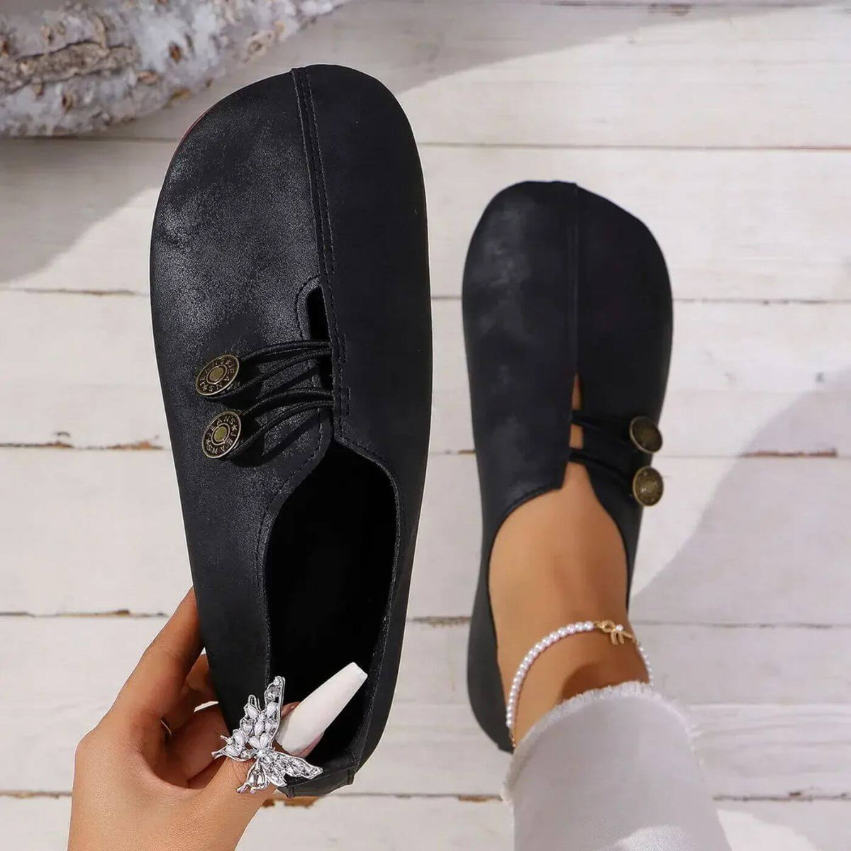 Women's Slip-On Shoes Round Toe Flat Sole Casual