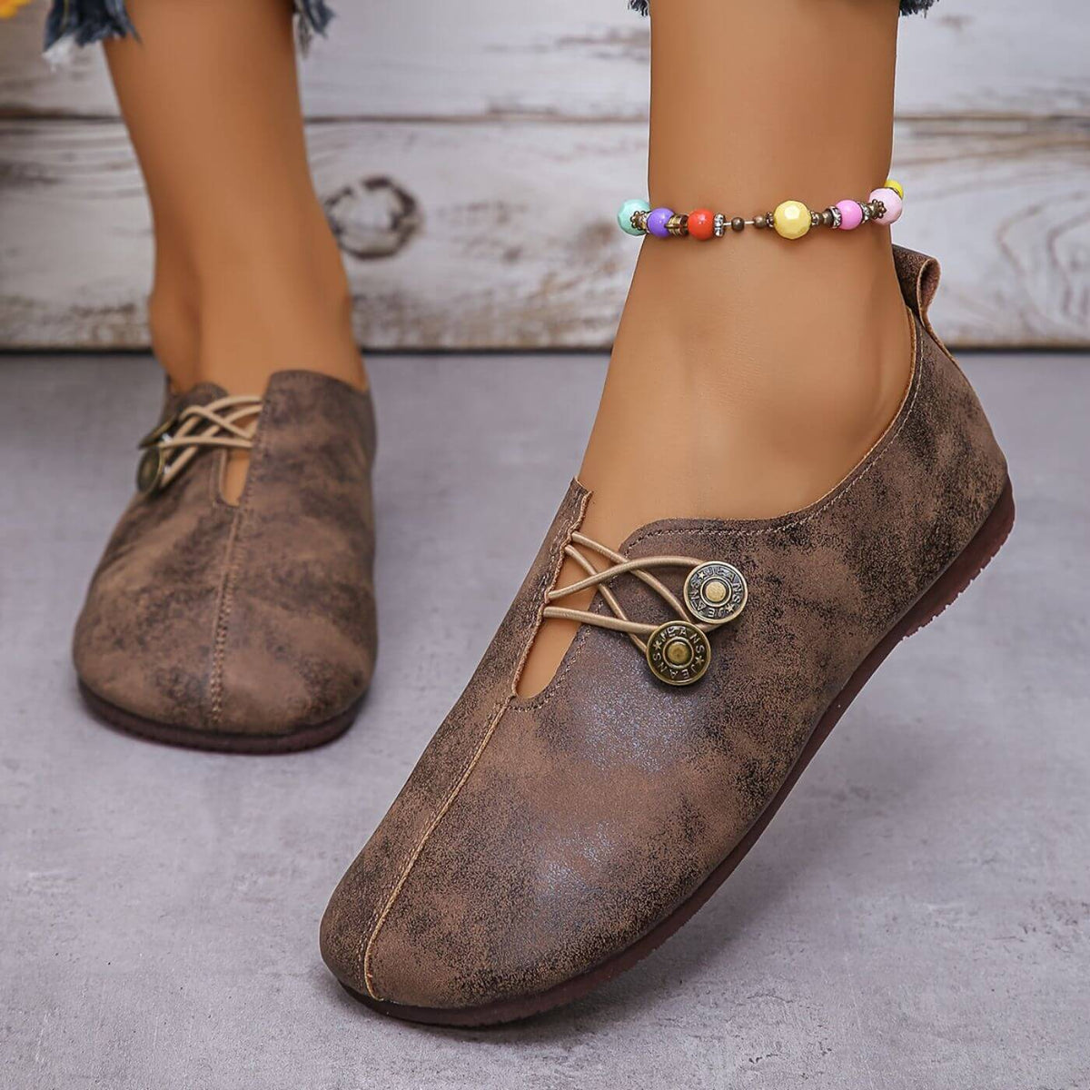 Women's Slip-On Shoes Round Toe Flat Sole Casual