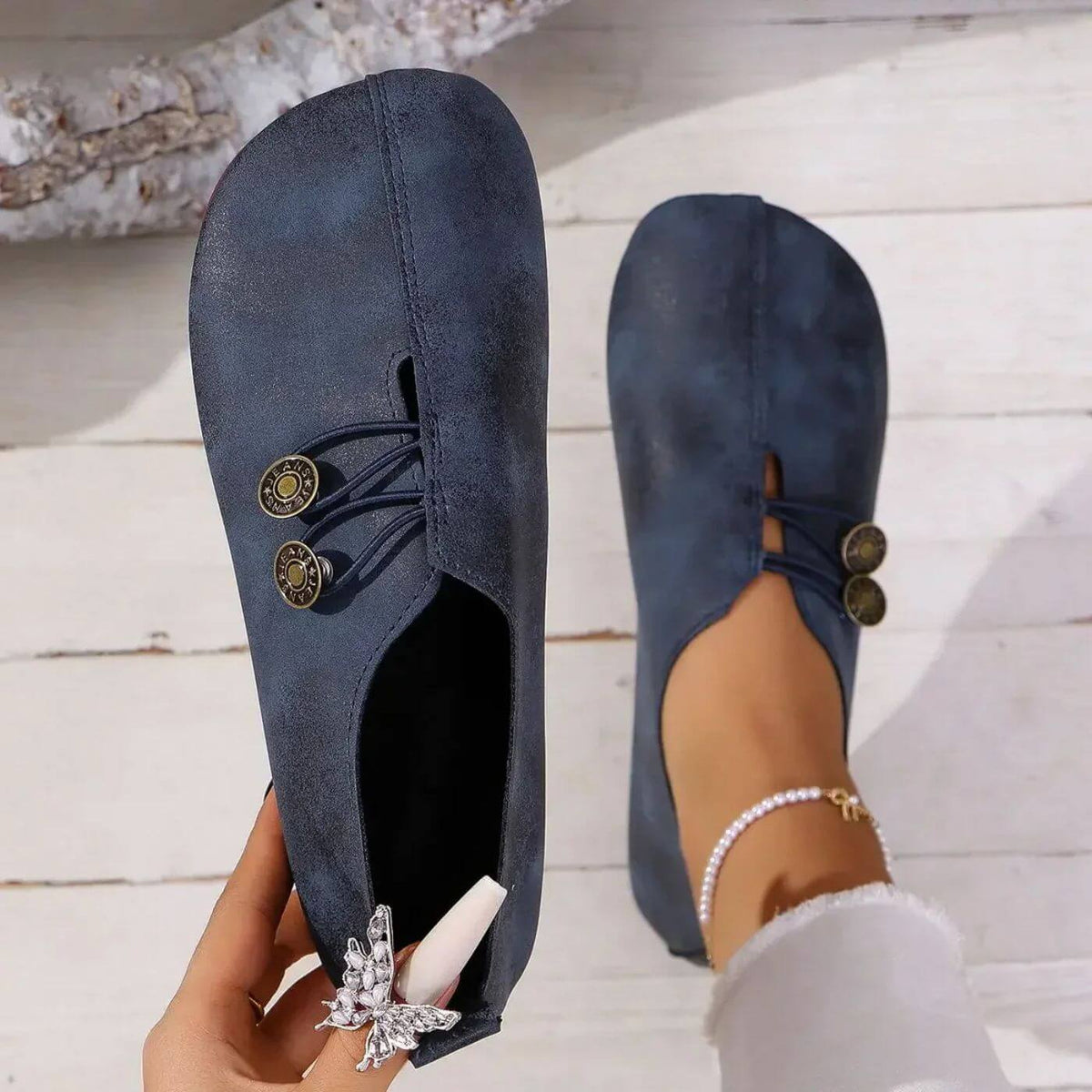 Women's Slip-On Shoes Round Toe Flat Sole Casual