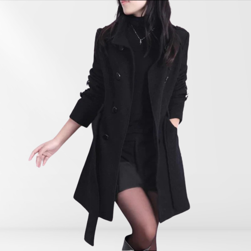 Women's Belted Double-Breasted Coat