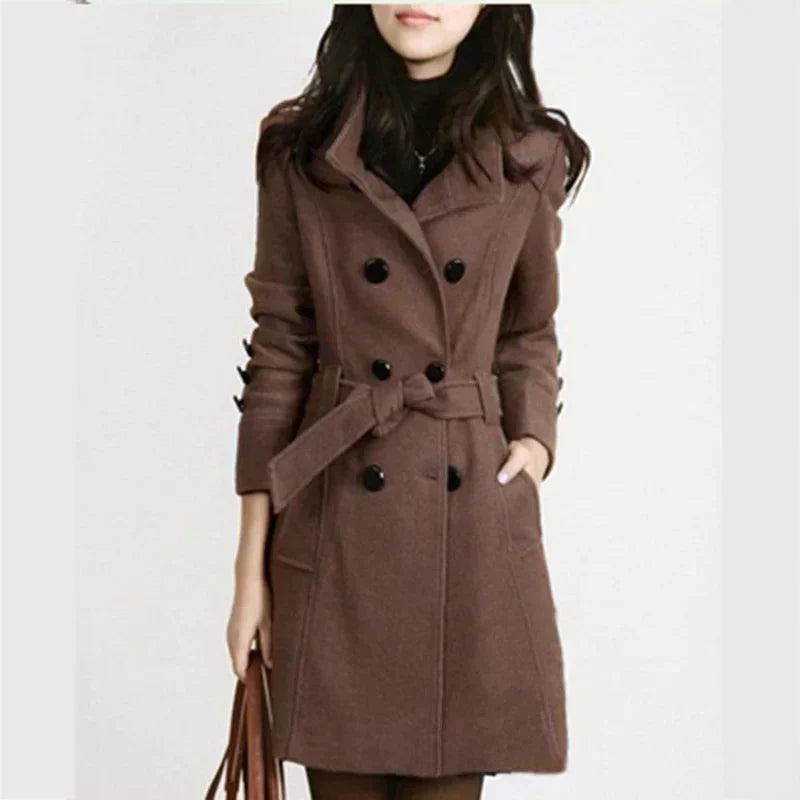 Women's Belted Double-Breasted Coat