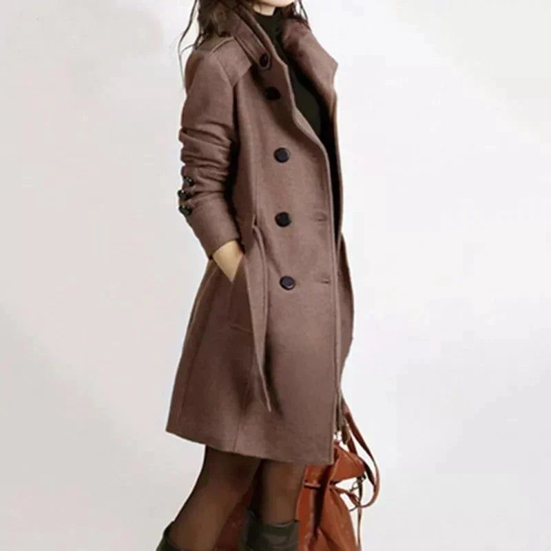 Women's Belted Double-Breasted Coat
