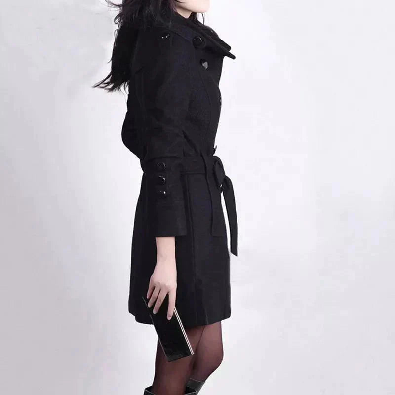 Women's Belted Double-Breasted Coat
