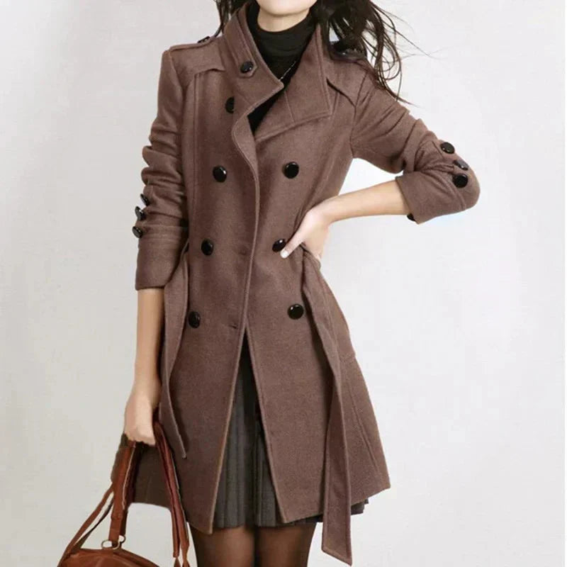 Women's Belted Double-Breasted Coat