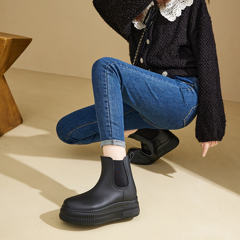 Yseulte | Platform Elastic Side Panels Ankle Boots
