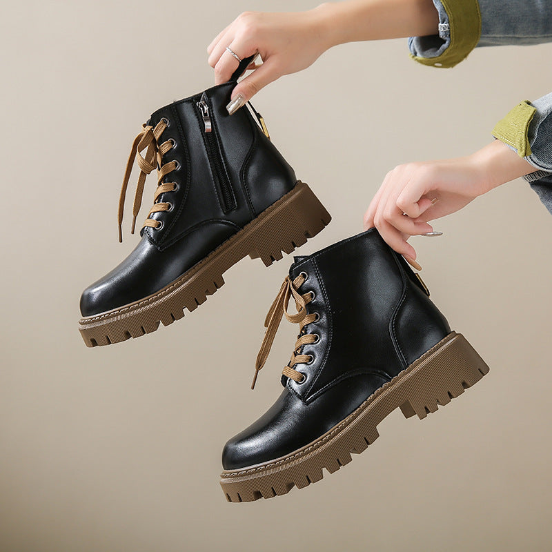 Danika | Side Zipper Round Toe Ankle Boots