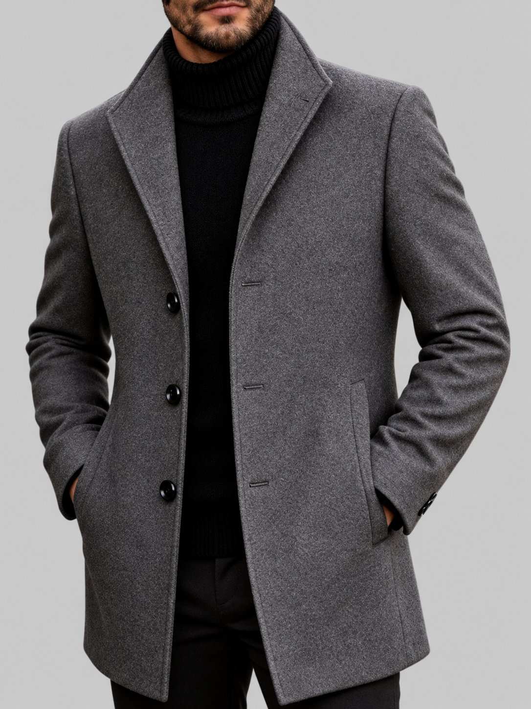 Malcolm – Men's Notched Lapel Single-Breasted Coat
