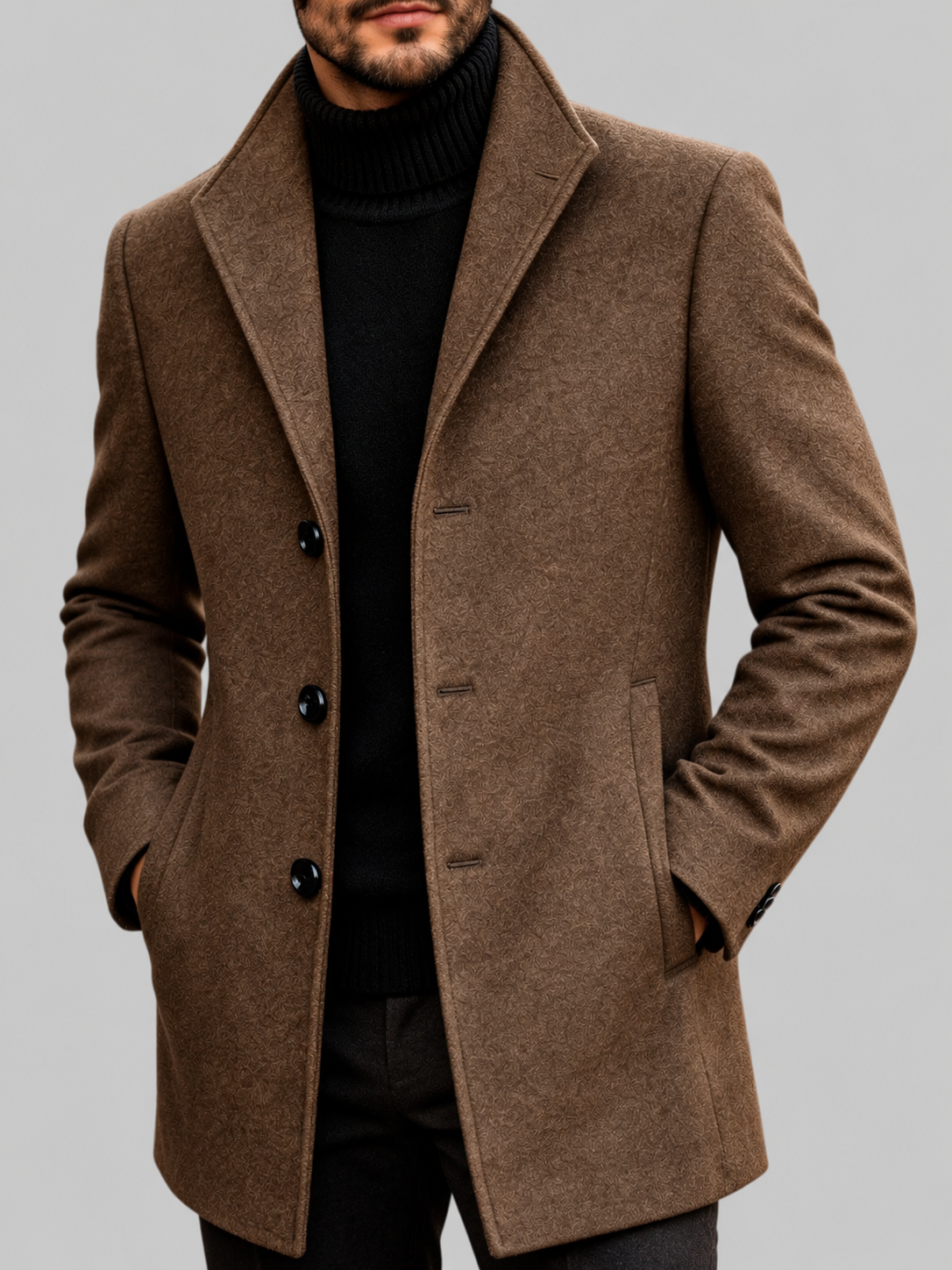 Malcolm – Men's Notched Lapel Single-Breasted Coat