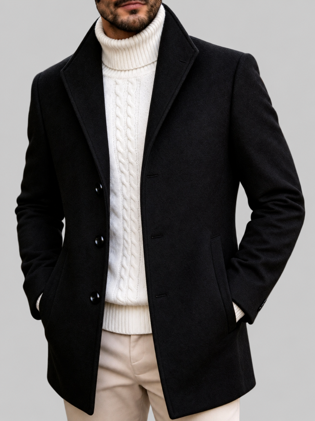 Malcolm – Men's Notched Lapel Single-Breasted Coat
