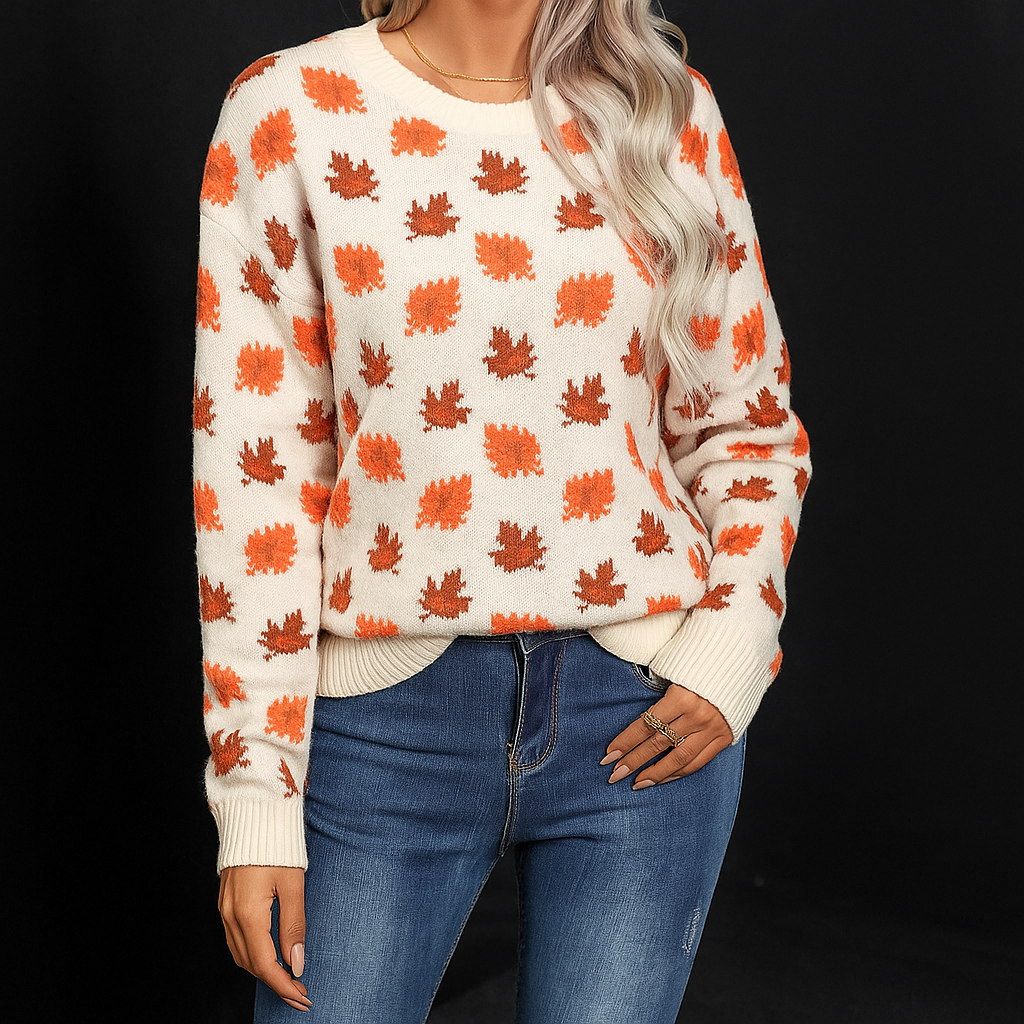 Women’s Maribel Leaf Pattern Knit Pullover