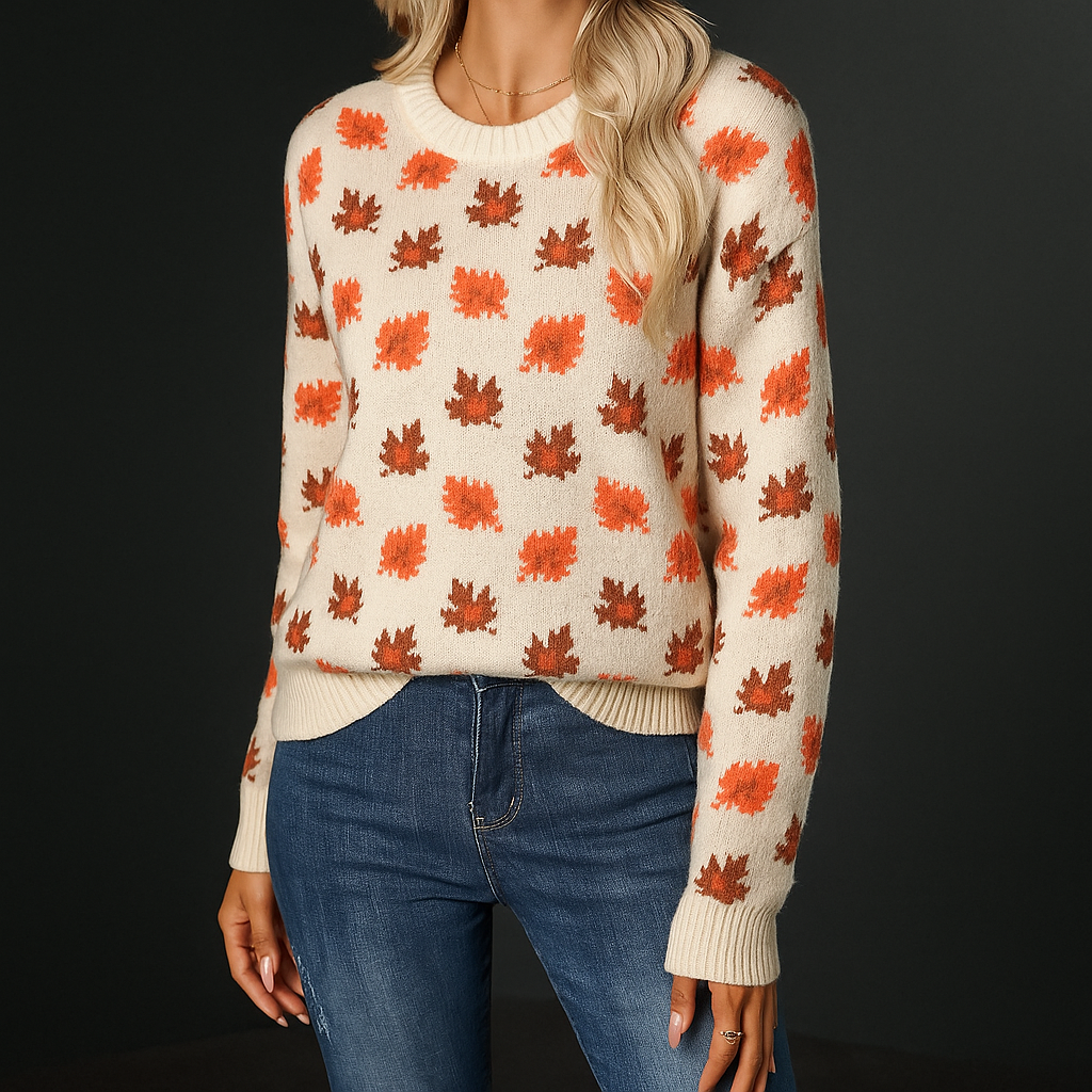 Women’s Maribel Leaf Pattern Knit Pullover