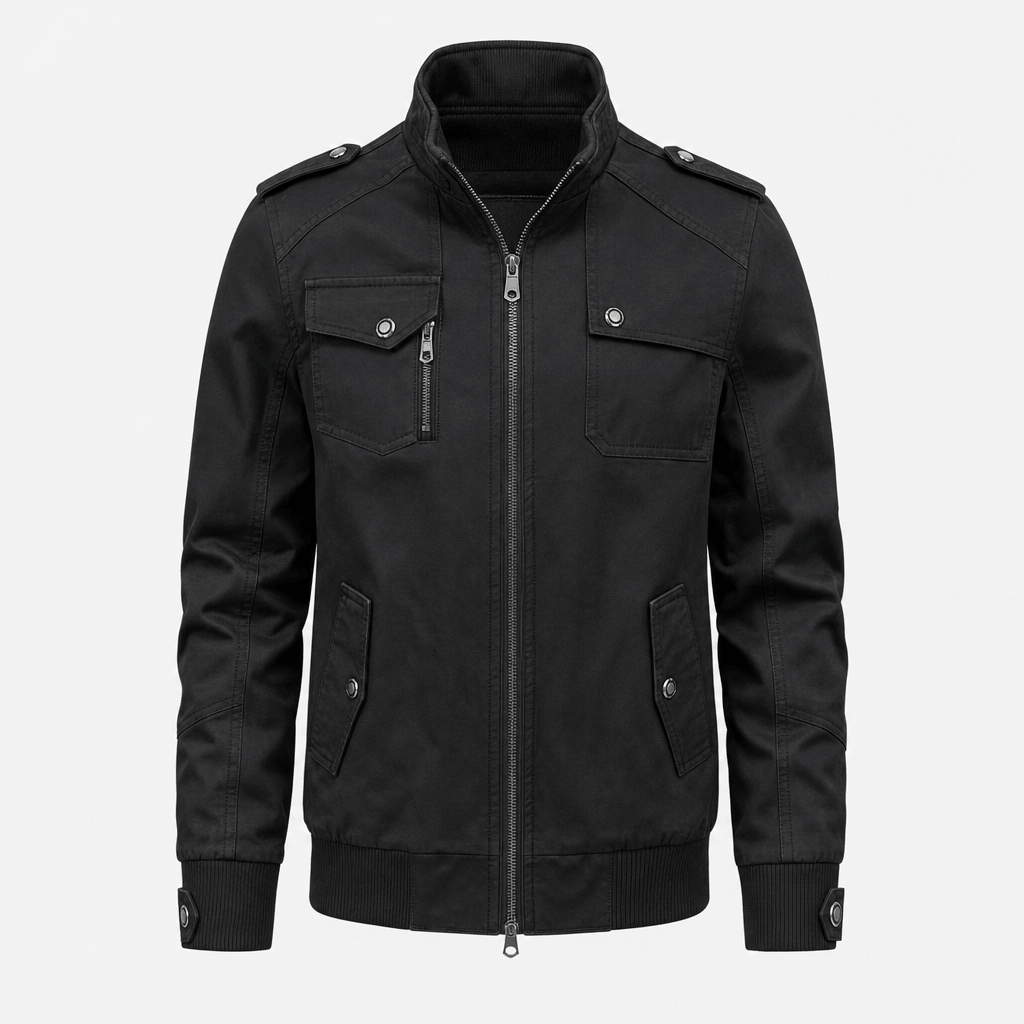 Mariano Utility Bomber Jacket – Stand Collar Four Flap Pocket Epaulette Mid-Weight Field Outerwear
