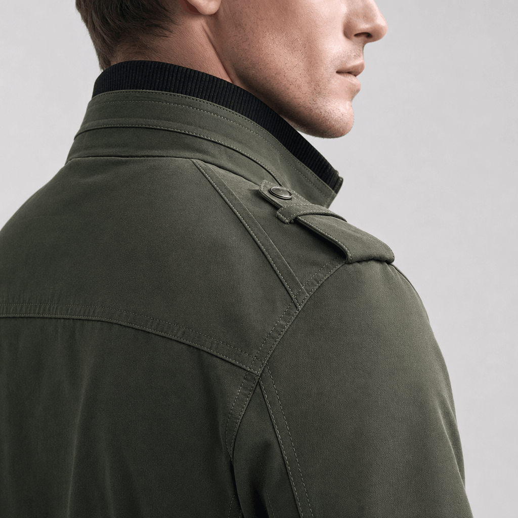 Mariano Utility Bomber Jacket – Stand Collar Four Flap Pocket Epaulette Mid-Weight Field Outerwear
