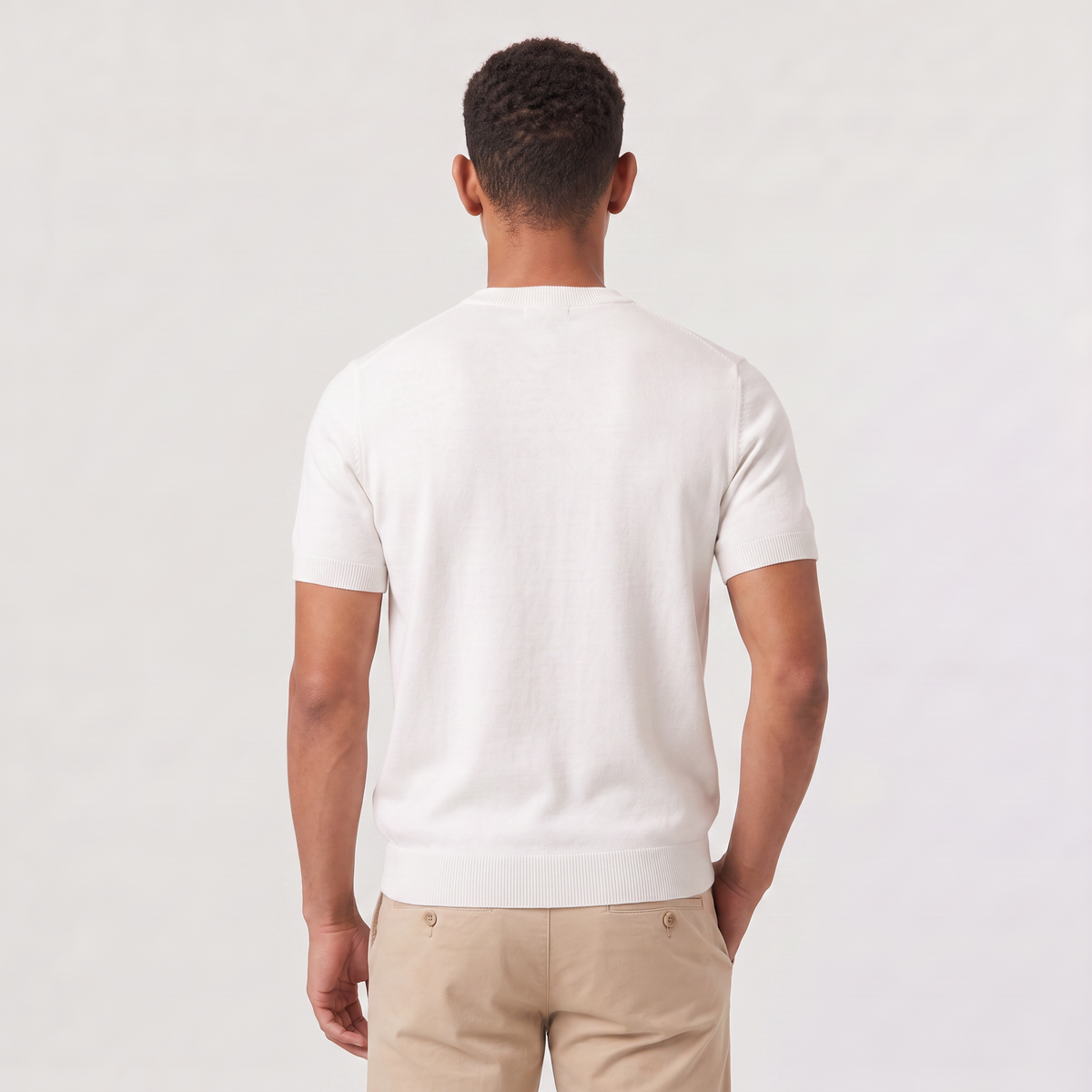 Men's Fine Knit Crew Neck T-Shirt