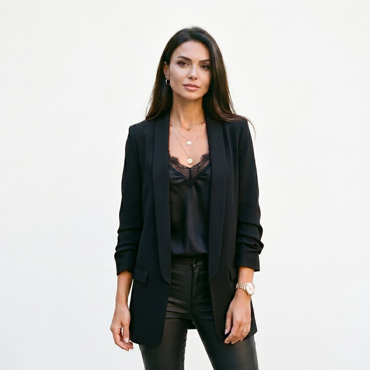 Women's Tailored Blazer | Notched Lapel Single-Breasted Jacket