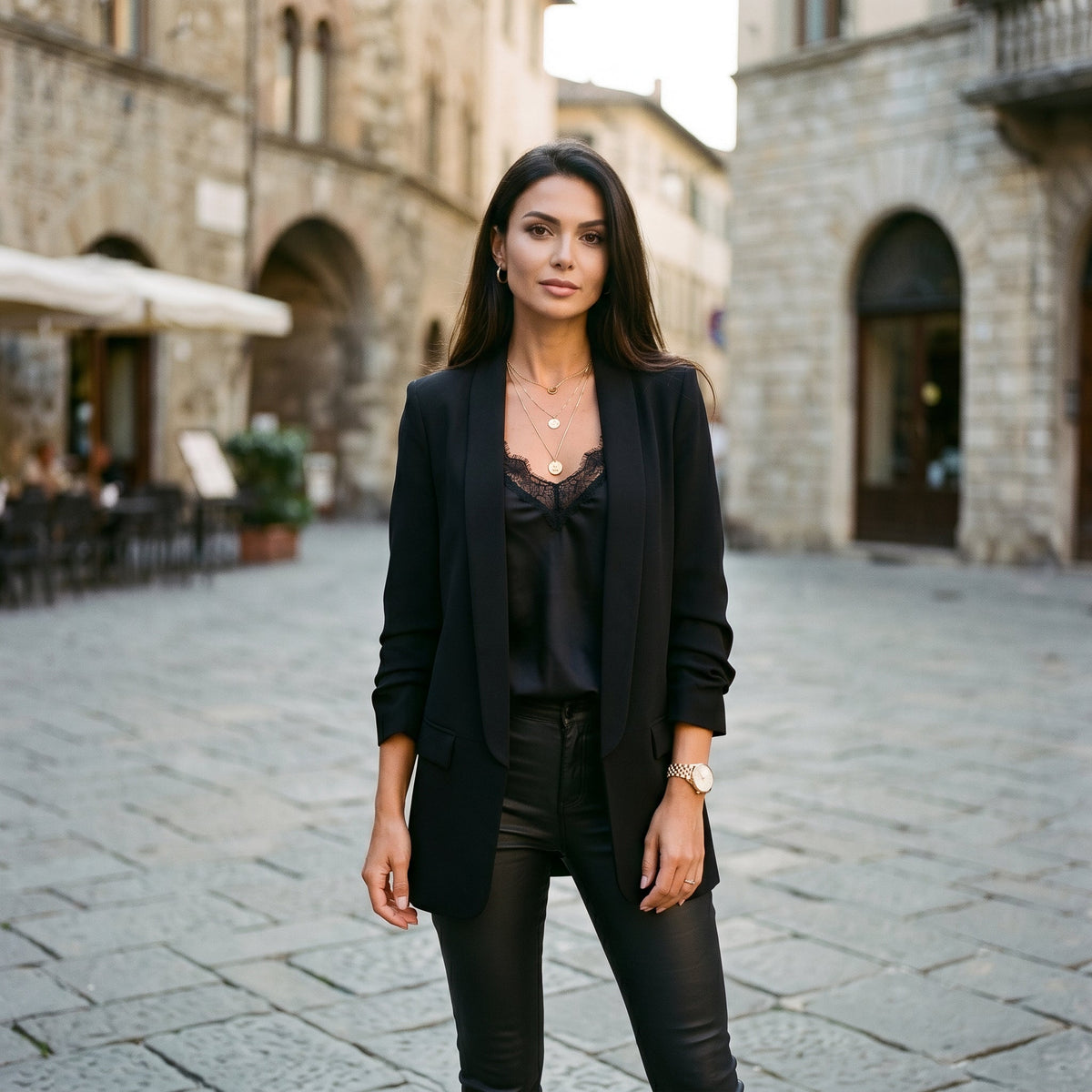 Women's Tailored Blazer | Notched Lapel Single-Breasted Jacket