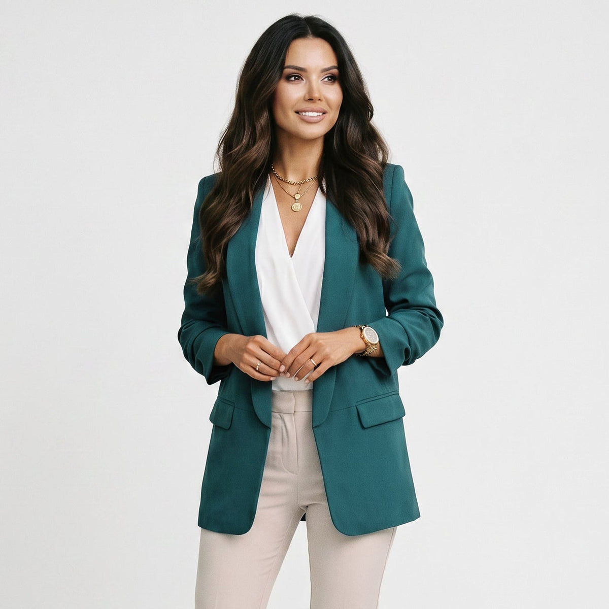 Women's Tailored Blazer | Notched Lapel Single-Breasted Jacket