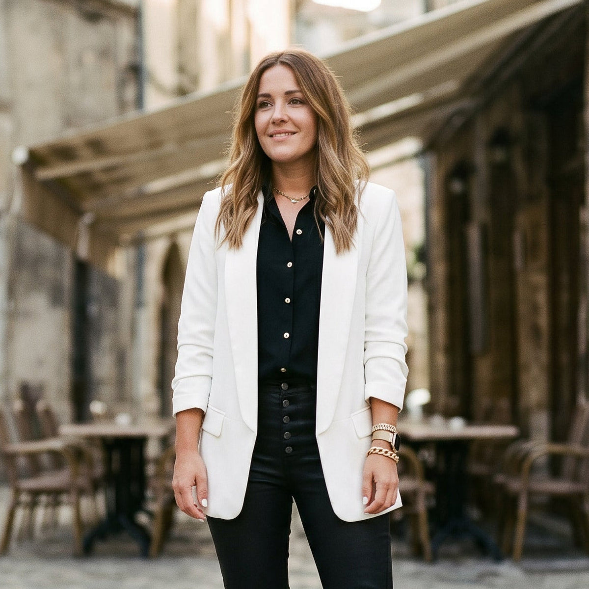Women's Tailored Blazer | Notched Lapel Single-Breasted Jacket