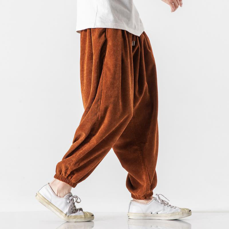 Men’s Loose Fit Corduroy Jogger Trousers