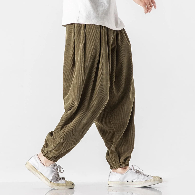 Men’s Loose Fit Corduroy Jogger Trousers