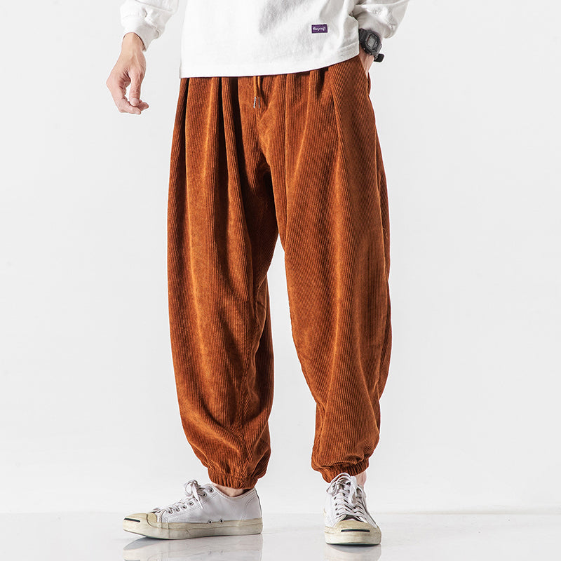 Men’s Loose Fit Corduroy Jogger Trousers