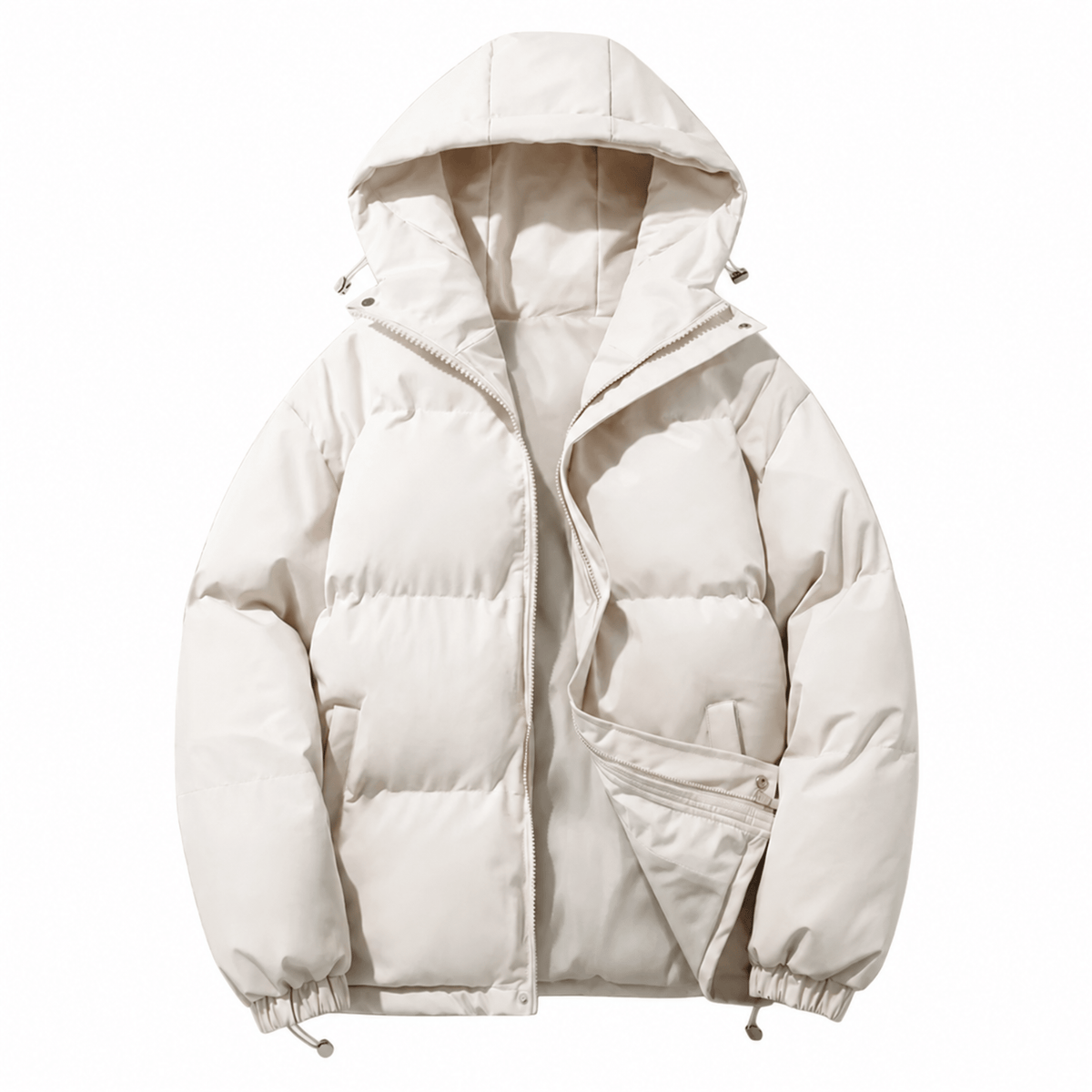 Men's Hooded Puffer Jacket Quilted Windproof Winter Coat