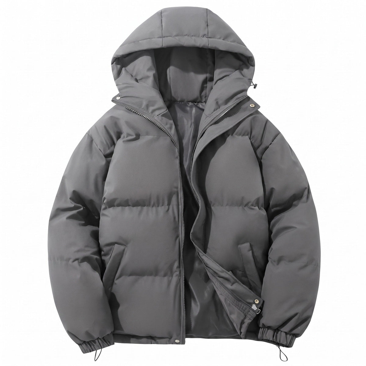 Men's Hooded Puffer Jacket Quilted Windproof Winter Coat