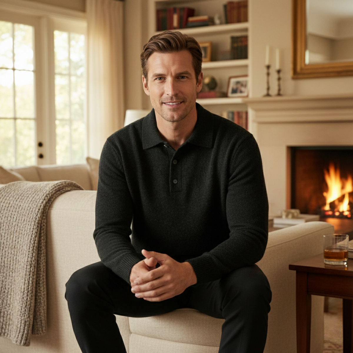 Men's Knit Polo Sweater | Soft & Comfortable