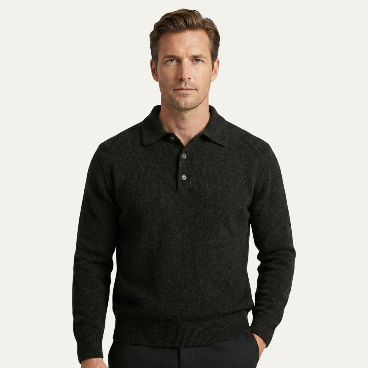 Men's Knit Polo Sweater | Soft & Comfortable
