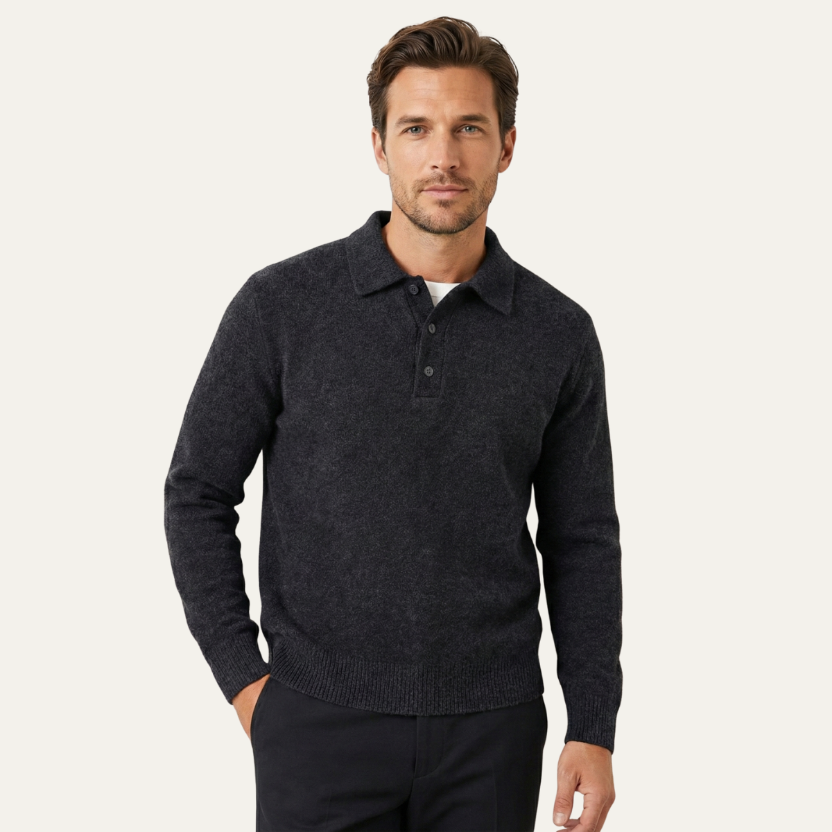 Men's Knit Polo Sweater | Soft & Comfortable