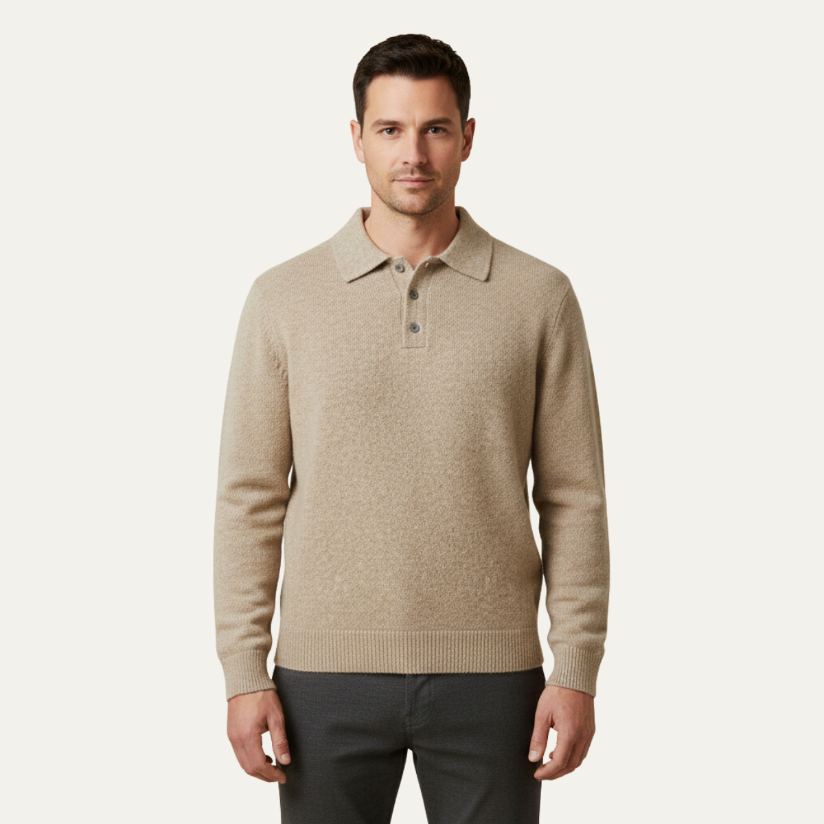 Men's Knit Polo Sweater | Soft & Comfortable