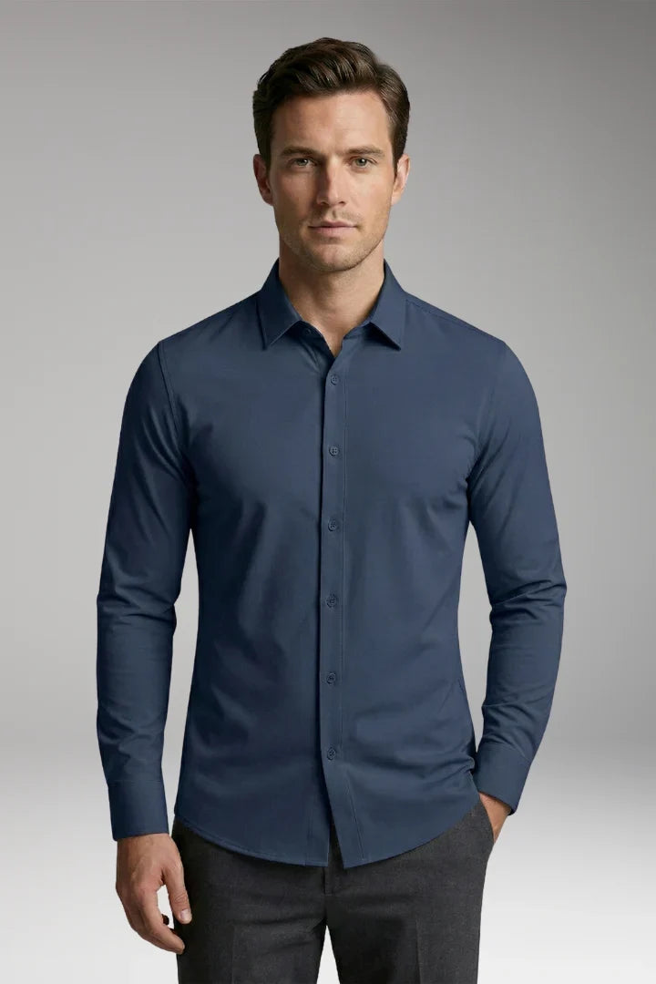 Men's Long Sleeve Polo | Button-Down Slim Fit