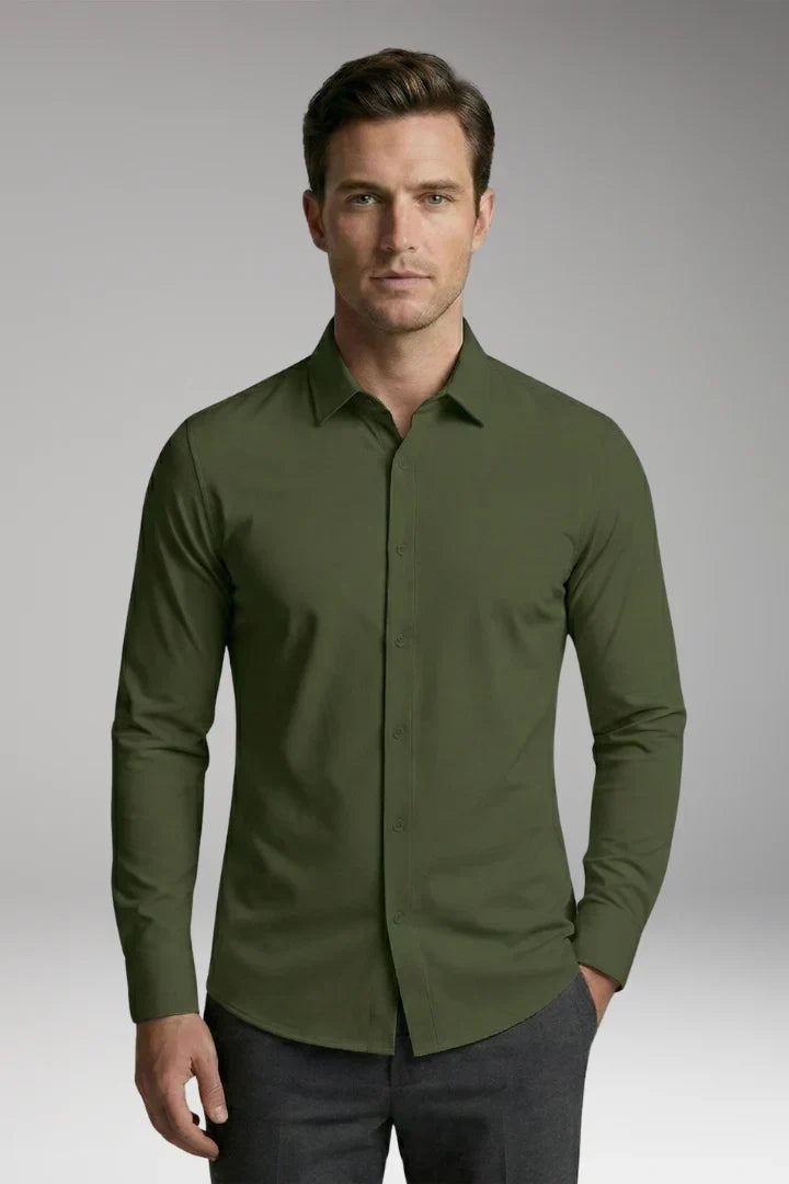 Men's Long Sleeve Polo | Button-Down Slim Fit