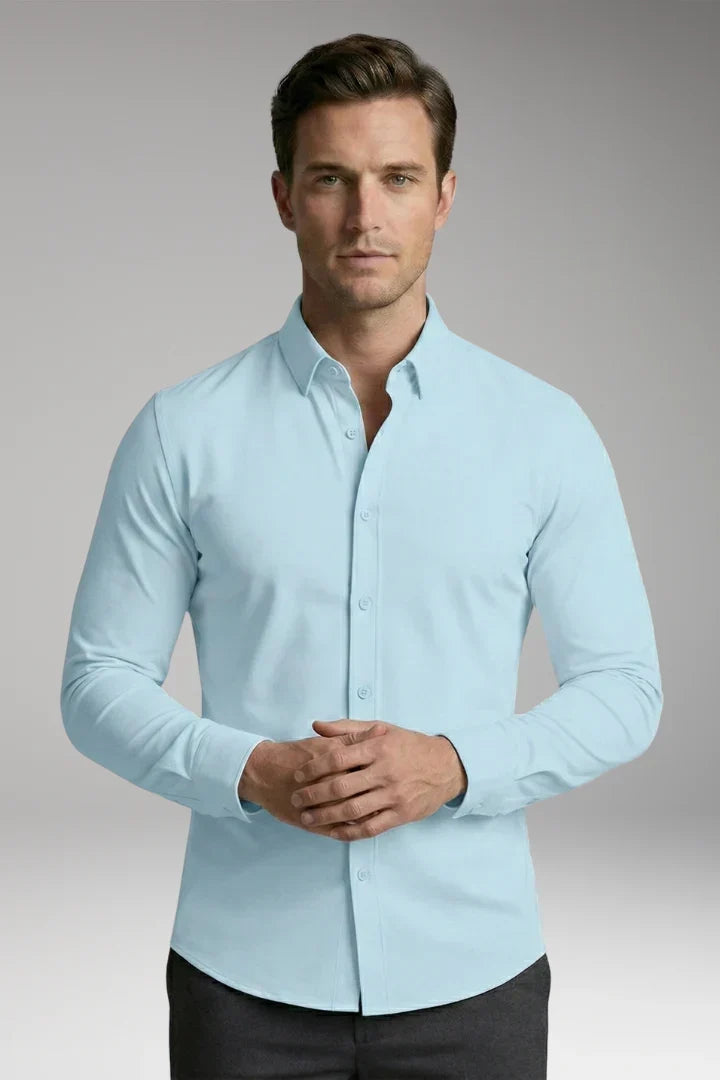 Men's Long Sleeve Polo | Button-Down Slim Fit