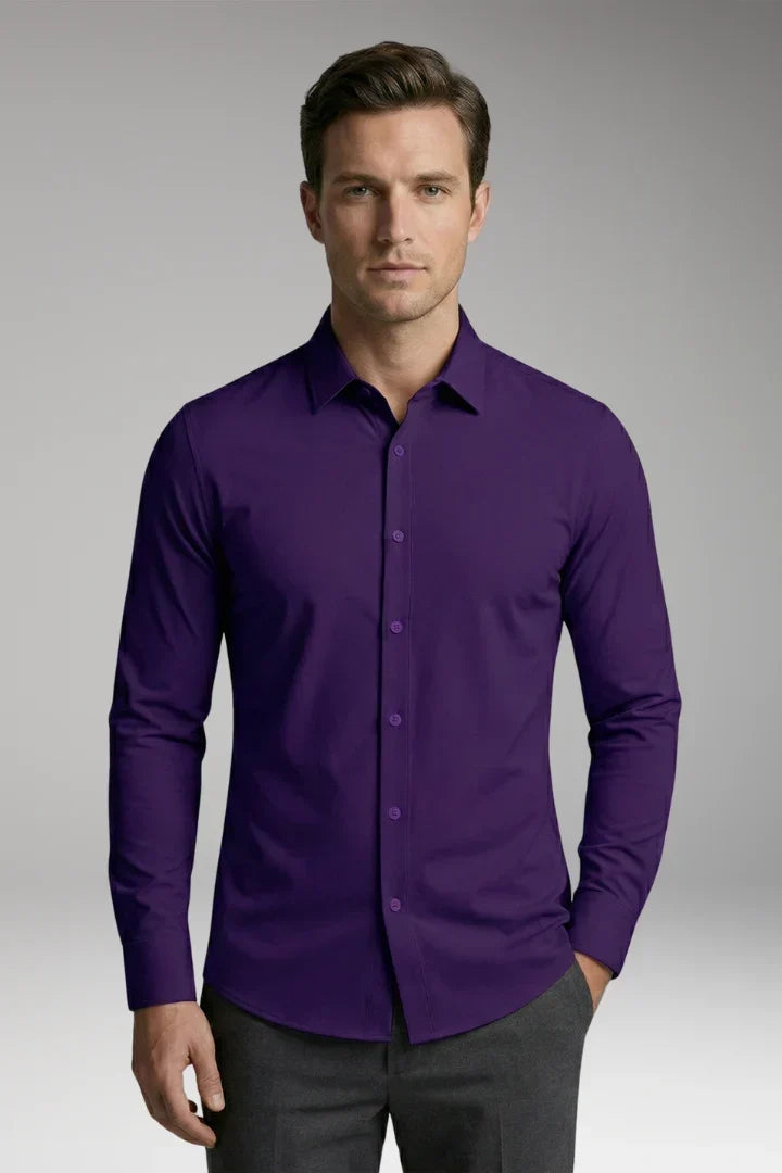 Men's Long Sleeve Polo | Button-Down Slim Fit