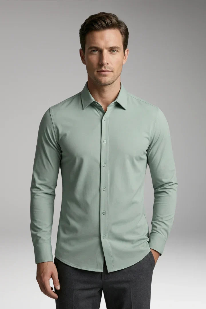 Men's Long Sleeve Polo | Button-Down Slim Fit