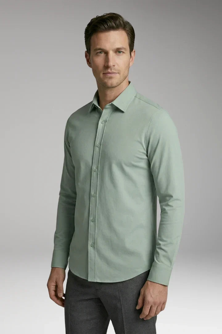 Men's Long Sleeve Polo | Button-Down Slim Fit