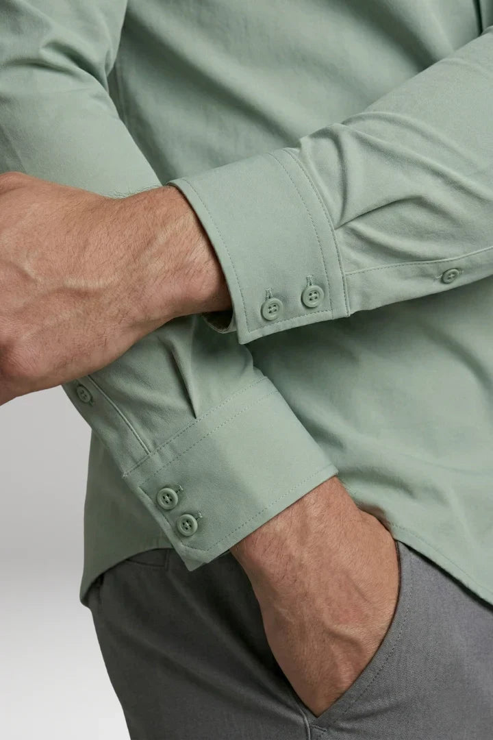 Men's Long Sleeve Polo | Button-Down Slim Fit