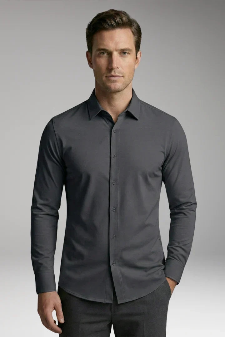 Men's Long Sleeve Polo | Button-Down Slim Fit