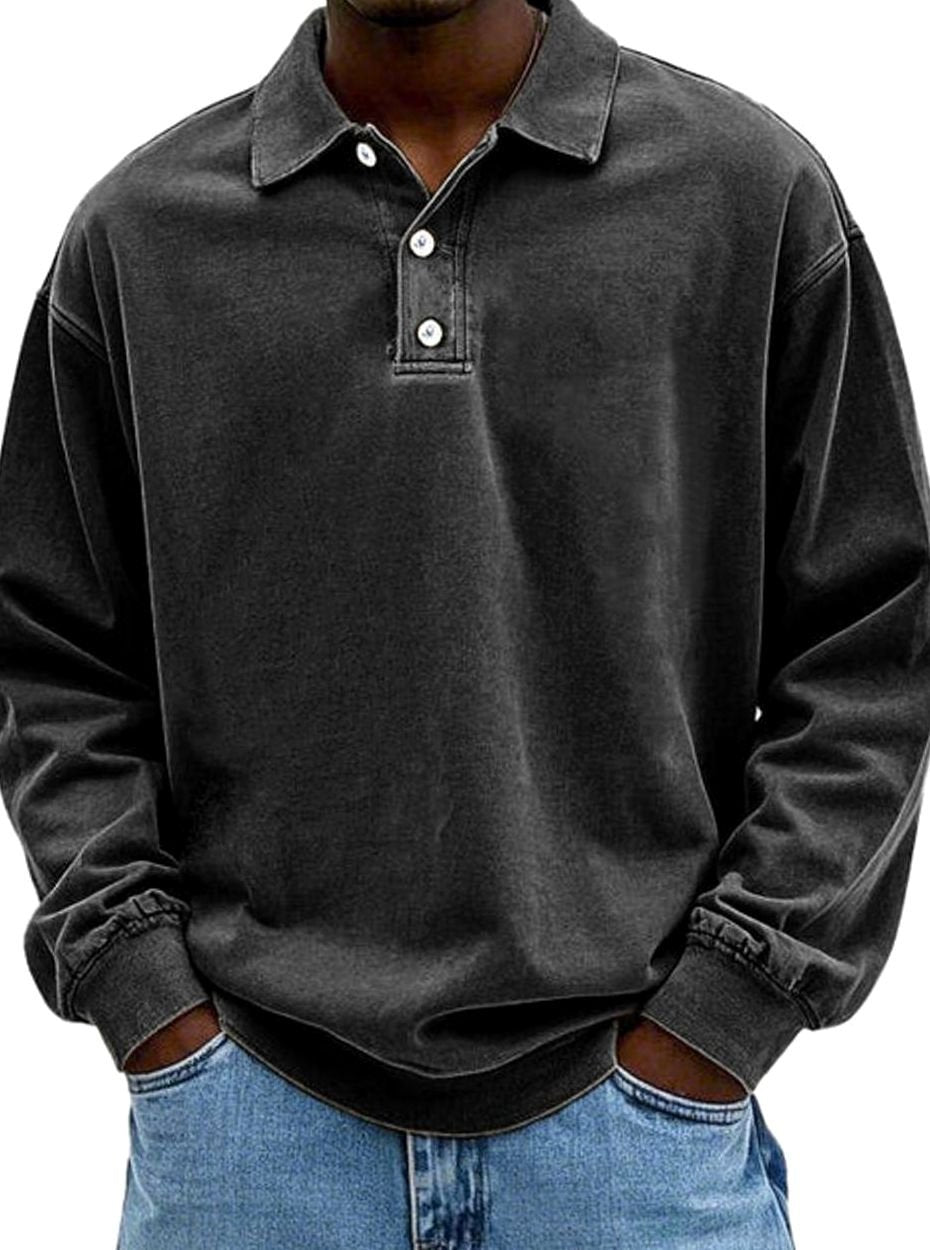 Men's Long Sleeve Polo Shirt | Relaxed Fit & Classic Collar