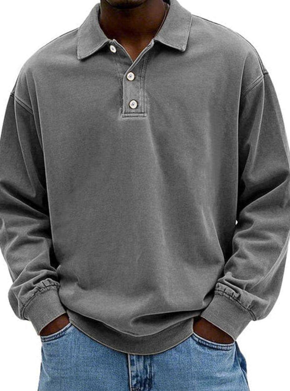 Men's Long Sleeve Polo Shirt | Relaxed Fit & Classic Collar