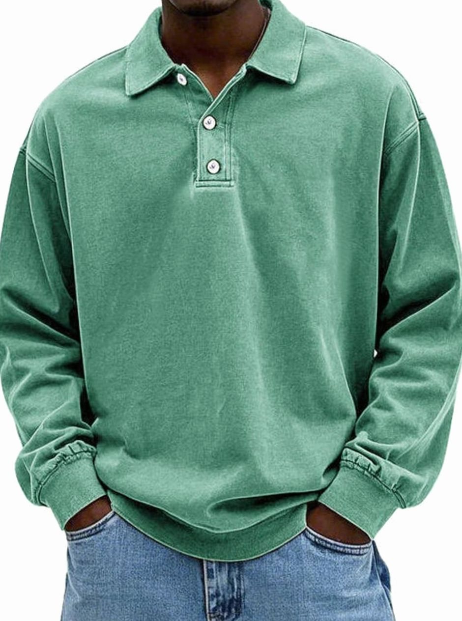 Men's Long Sleeve Polo Shirt | Relaxed Fit & Classic Collar