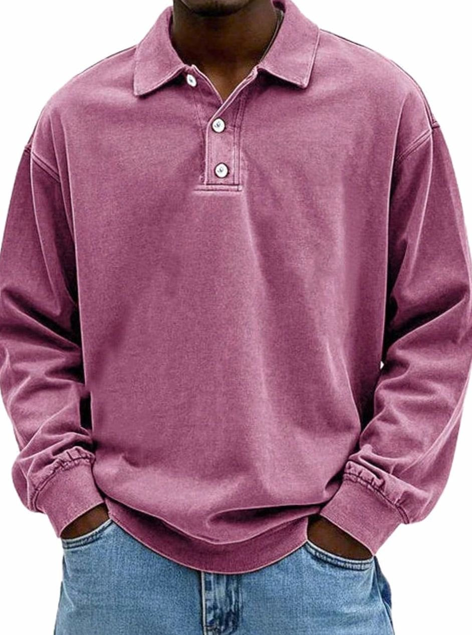 Men's Long Sleeve Polo Shirt | Relaxed Fit & Classic Collar