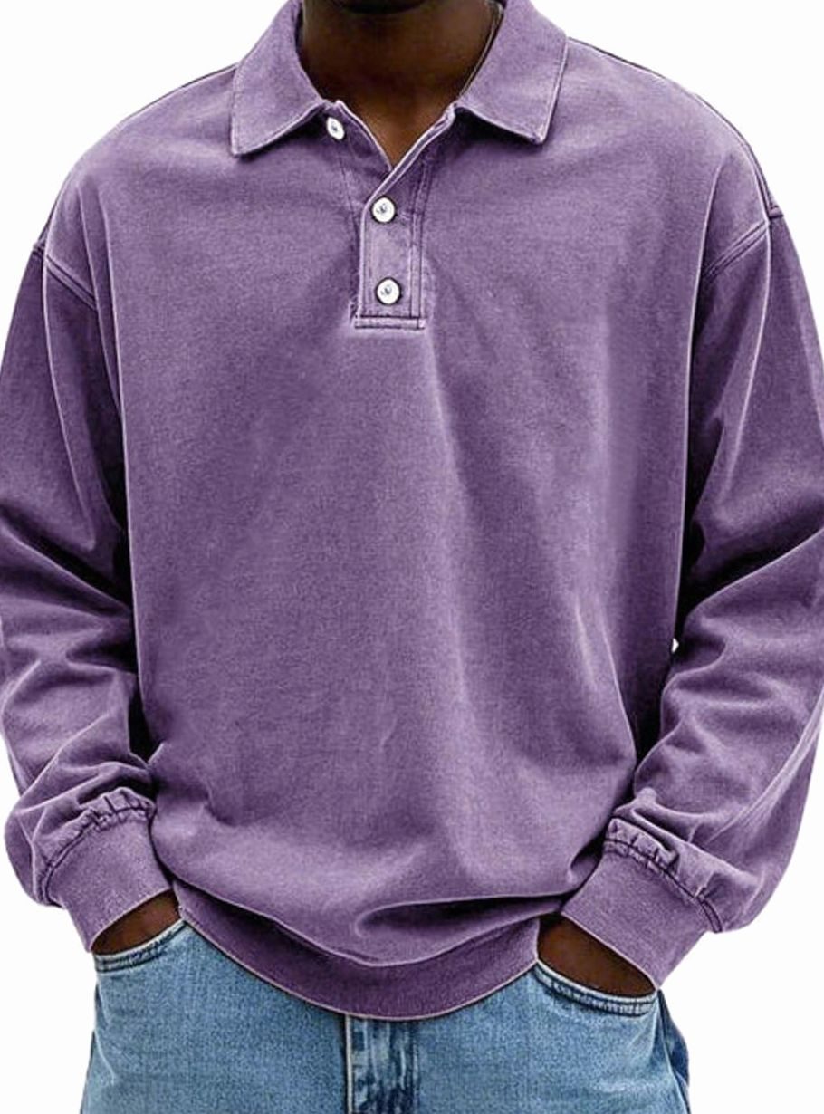 Men's Long Sleeve Polo Shirt | Relaxed Fit & Classic Collar