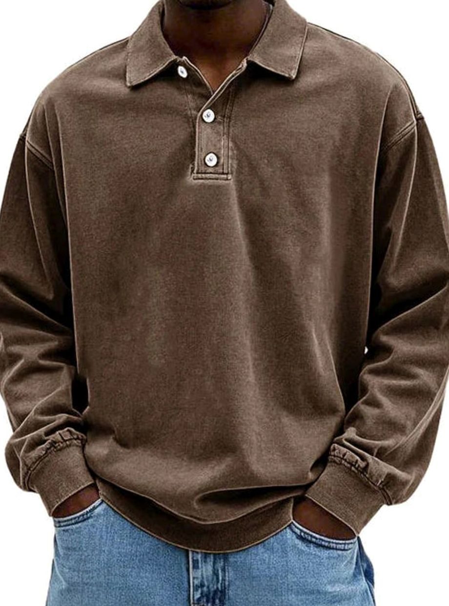 Men's Long Sleeve Polo Shirt | Relaxed Fit & Classic Collar