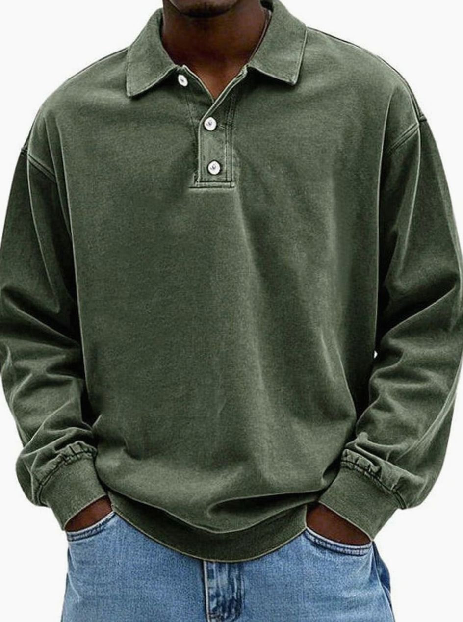 Men's Long Sleeve Polo Shirt | Relaxed Fit & Classic Collar