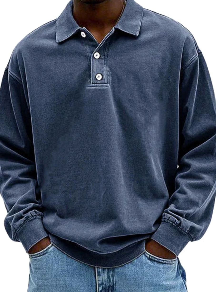 Men's Long Sleeve Polo Shirt | Relaxed Fit & Classic Collar