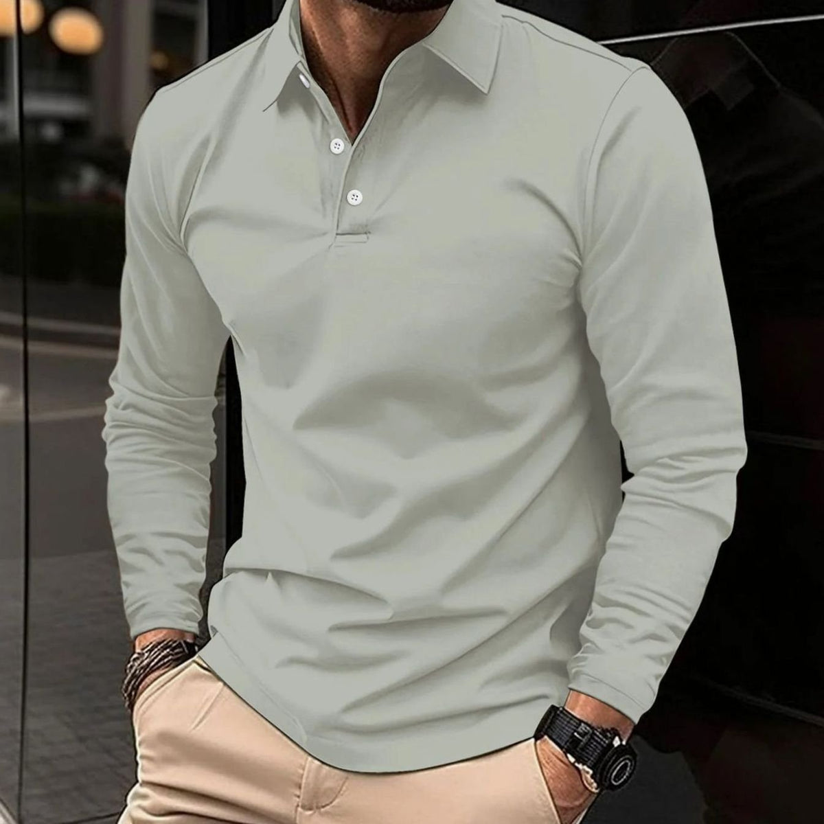 Men's Long Sleeve Polo Shirt | Slim Fit & All-Day Comfort